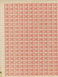 1919, Ear of corn 10 kopek red, imperforated, complete sheet on map ...