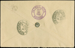 1927, Coat of arms 30 santimi blue, horizontal pair from the upper ...