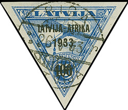 1933, Riga-Bathurst-Flight 10-100 santimi, used with clear cds. ...