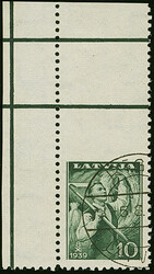 1939, Harvest Festival 10 santimi dark green, upper left sheet corner ...