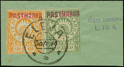 1919, Stempelmarka with reddish overprint “PASTMARKA” 15-30 kap., ...
