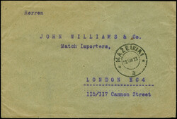 1922, New Currency surcharge 3 centu on 40 skatiku, block of 20,tied ...