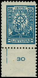 1924, Cross 25 c. with watermark "Schlingen", with bottom sheet ...