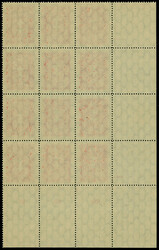 1929, Warrior Cross 15 centu red, block of 12, containing ...