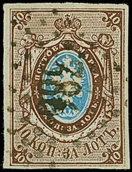 CHUDELIN (Estonia): 10 kopeck brown &amp; blue, good to large margins ...