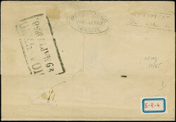 TAUROGGEN (Lithuania): 10 kopeck brown & blue, large margins, tied by ...