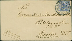 20 Pfg. mit sauber aufgesetztem "ZANZIBAR 4/10 90", auf Briefkuvert ...