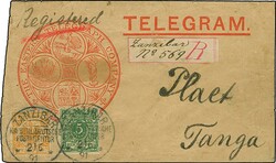 25 Pfg. gelborange und 5 Pfg. grün, mit jeweils sauber und gerade ...