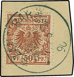 50 Pfg. lebhaftbraunrot, farbfrisch und gut gezähnt, mit sauber ...
