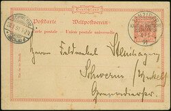 Karte 10 Pfg. mit sauberem Stempel "ZANZIBAR 4/1 91", mit Text nach ...
