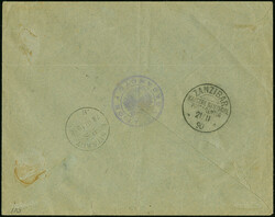 "ZANZIBAR 21/11 90", sauber als vorderseitiger Ankunftsstempel ...