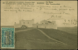 1916, Aufdruck-Ausgabe 5 C., zwei Einzelmarken mit Feldpoststempel ...