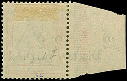 1905, 2 Pia. auf 40 Pfg. mit Aufdruckfehler “seitwärts stark ...
