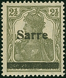 1920, Germania 2½ Pfennig bronzegrau, Aufdrucktype II, farbfrisch ...