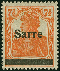 1920, Germania 7½ Pfennig rötlichorange, Aufdrucktype II, ...