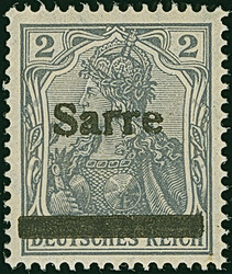 1920, Germania 2 Pfennig dunkelblaugrau, abweichende Urmarke mit ...