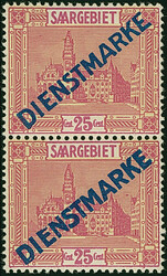 1923, 25 Cent im senkrechten Typenpaar Type II/Type I, postfrisch, ...