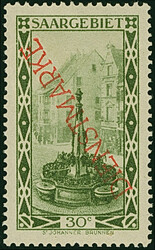 1927, 30 Centimes mit lebhaftbräunlichrotem Aufdruck, sauber ...