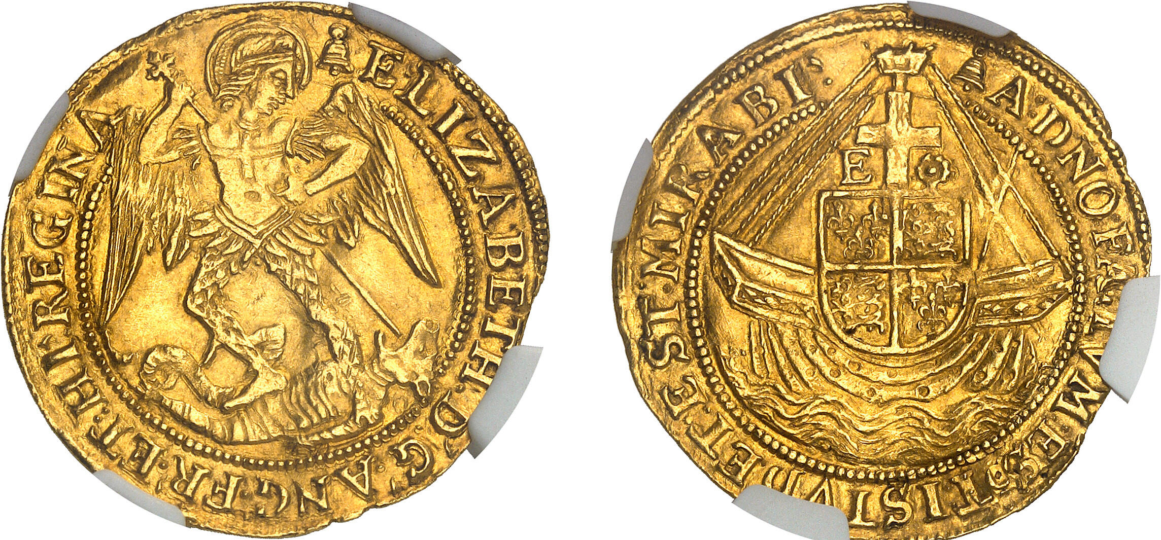 Elizabeth I. 1558-1603. Angel, fünfte Ausgabe, Glocke (1582-83), ...