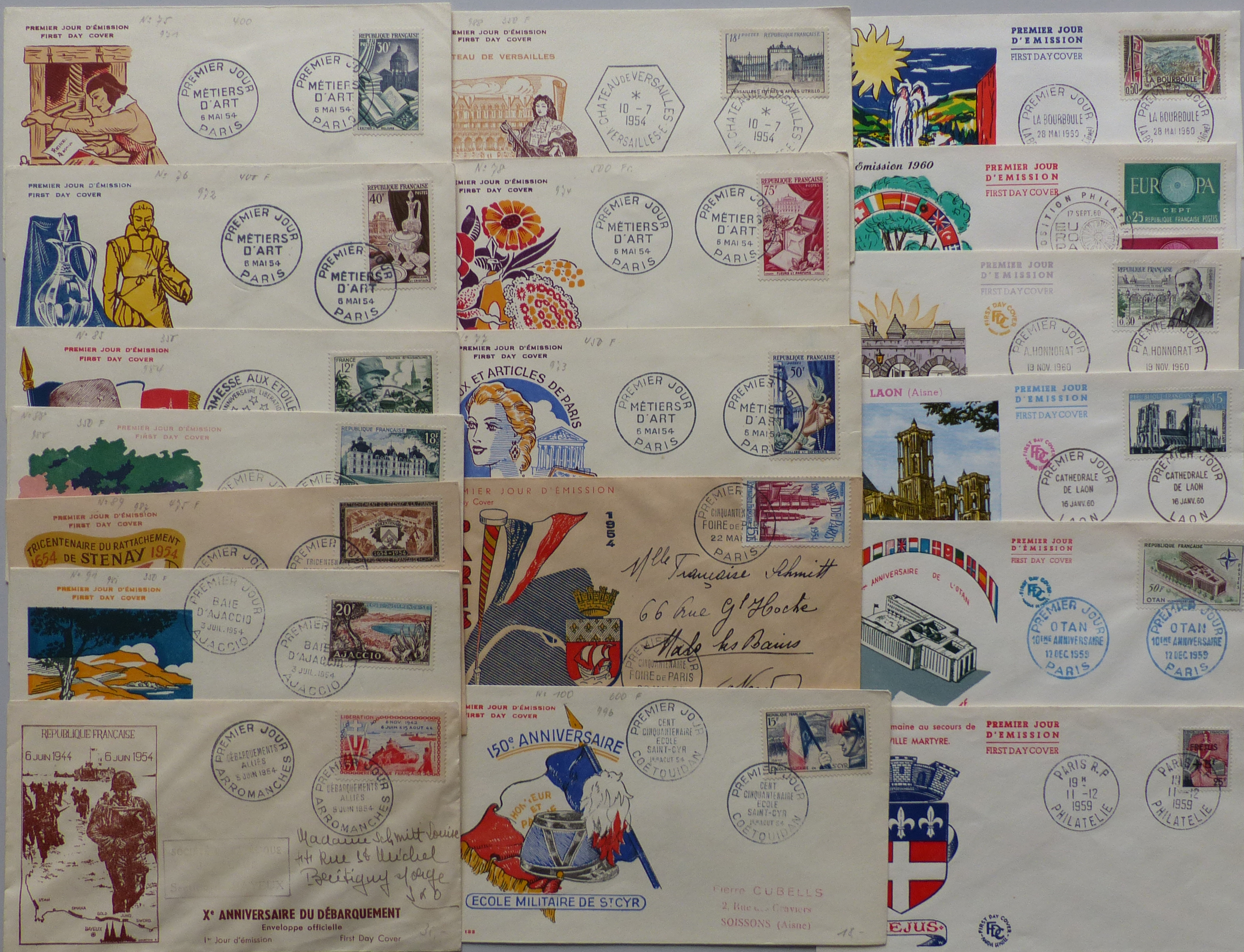 Frankreich - kleines Lot mit 18 FDC aus 1954-60Automatically ...