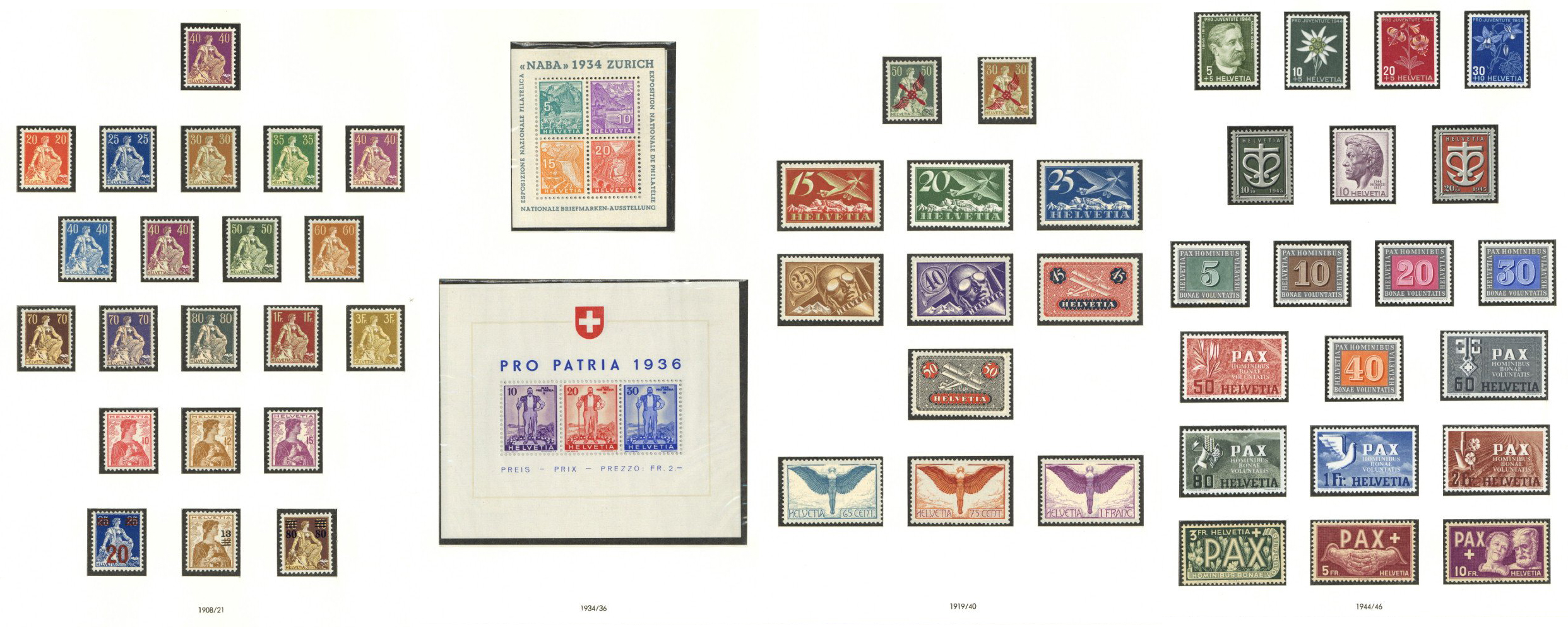 Schweiz Sammlung, meist postfrisch** (ein paar Werte Falz) ab 1900 ...