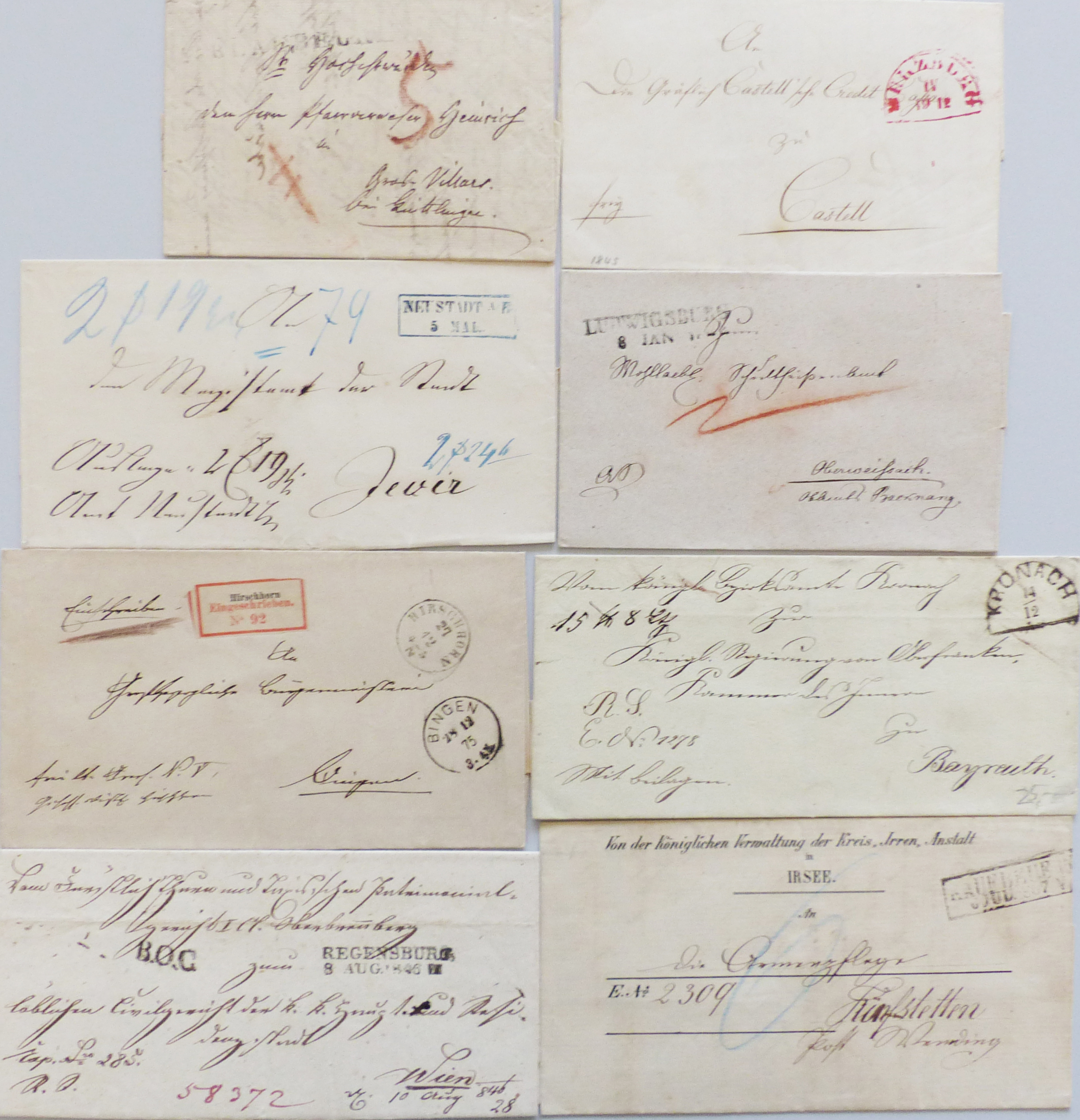 Vorphilatelie/Portobefreite Briefe Briefe-Sammlung im Ringbinder mit ...