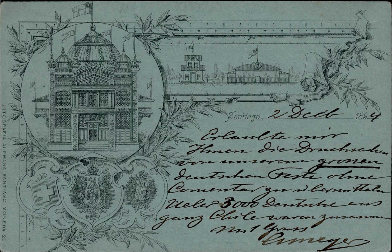 Vorläufer Santiago de Chile Privatganzsache I-II  Automatically ...