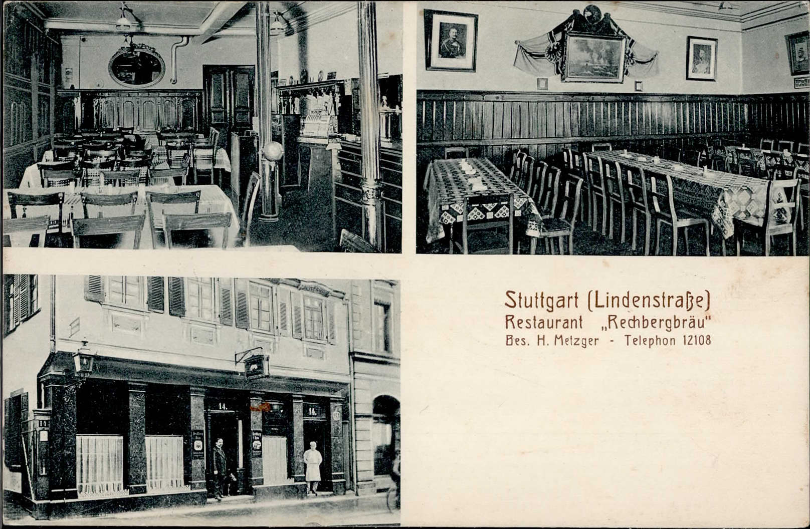 Stuttgart (7000) Lindenstr., Restaurant Rechbergbräu I-II  ...