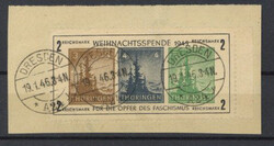 SBZ Thüringen kleiner Weihnachtsblock, Block echt - Stempel falsch ...