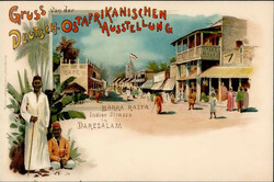 Deutsch-Ostafrika Ausstellung Dar-es-Salaam Farblithographie ...