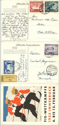 Österreich FIS-Wettkämpfe Innsbruck 1933 kpl. auf zwei Karten, ...