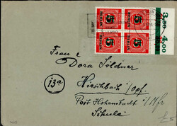 Berlin 5 Pfennig Grünaufdruck Viererblock Oberrand Plattendruck als ...