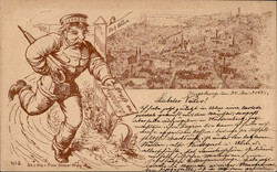 Vorläufer Augsburg, Verlag Scheiner Nr. 3, 1888 II (Bugspur)  ...