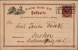 Vorläufer 1873 Schneekoppe mit Rahmenstempel 8.8.1873 nach Dresden ...