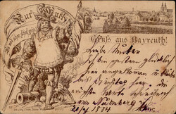 Vorläufer SCHEINER BAYREUTH 1888? II-III Postbotenfaltung R!