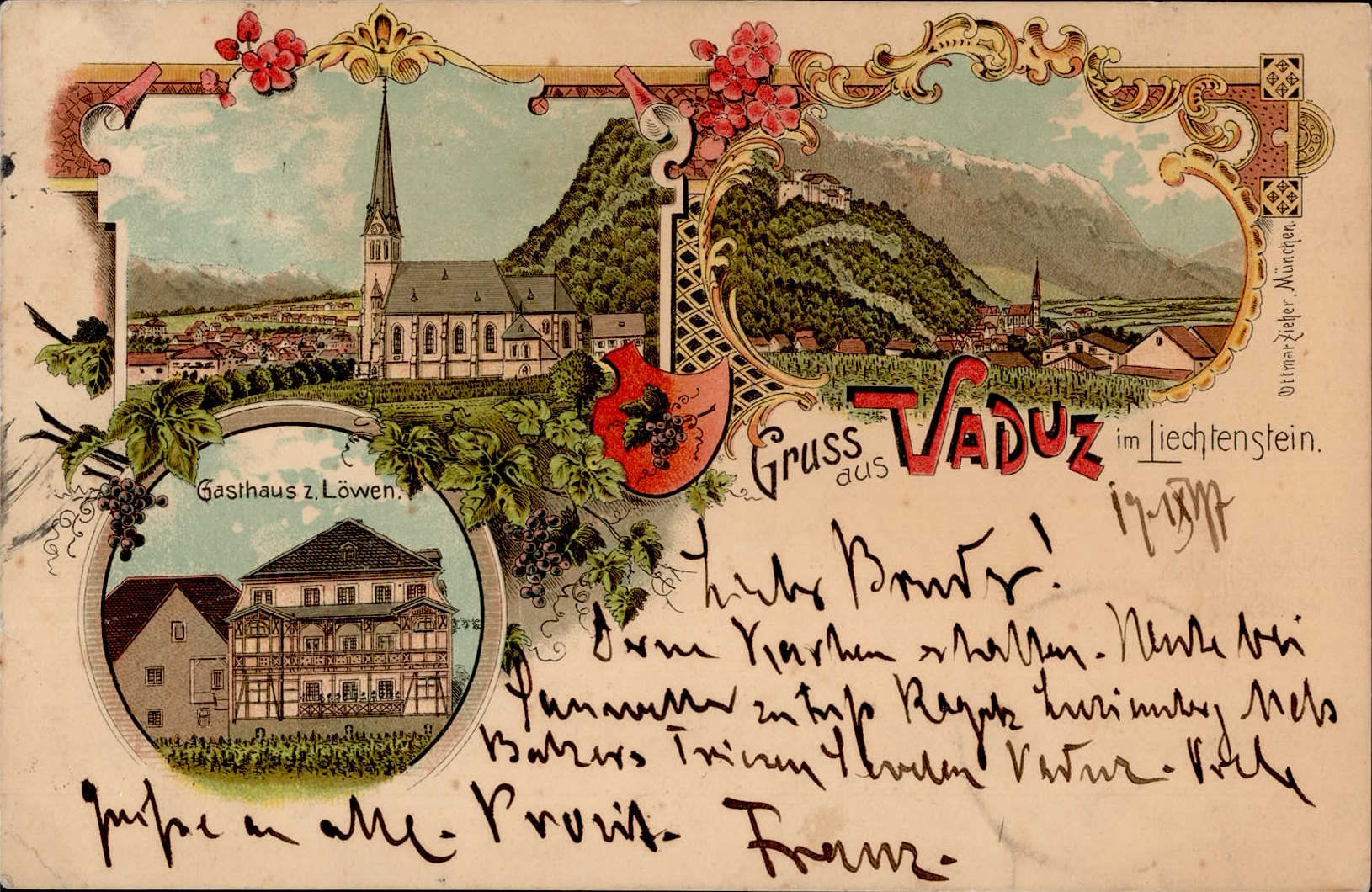 Vaduz (Liechtenstein) Gasthaus zum Löwen 1897 I-IIAutomatically ...