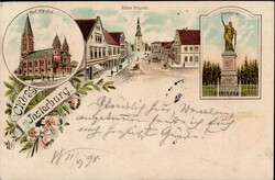 Insterburg Alter Markt, Denkmal, Kirche 1898 I-IIAutomatically ...