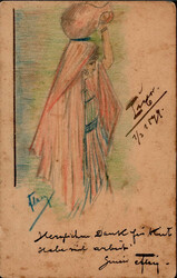 Handgemalt 1899 II (fleckig, Klebe- u. Papierrest)  Automatically ...