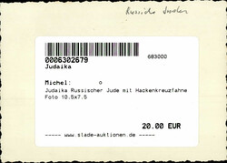 Judaika Russischer Jude mit Hackenkreuzfahne Foto 10,5x7,5  ...