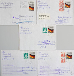 Postkrieg BUND-DDR/UdSSR BRD Vertriebenenmarke 1985 - fünf Belege ...