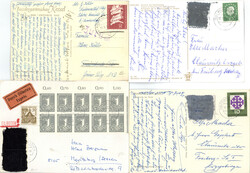 Postkrieg BUND-DDR, u.a. BRD Vertriebenenmarke, Schwärzungen von ...