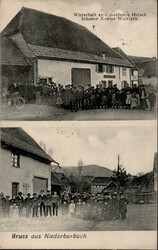 Niederburbach (Elsass) Gasthaus zum Goldenen Hirsch, Fahrrad 1909 ...