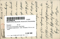Kolonien Kiautschou Deutsche Kriegsgefangenenpost nach Shanghai/China ...