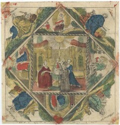 Taufpatenbrief 1784 ca. 16x16cm  Automatically generated translation: ...