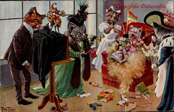 Thiele, Arthur Vergebliche Liebesmühe, Katzen, TSN Serie 1077, I-II  ...