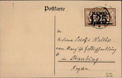 Memel 1/25M EF auf Bedarfs-Postkarte (rs. Text) 1922Automatically ...