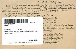 Memel 1/25M EF auf Bedarfs-Postkarte (rs. Text) 1922Automatically ...
