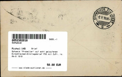 Schweiz "Propeller" auf echt gelaufenem Einschreiben-Ersttagsbrief ...