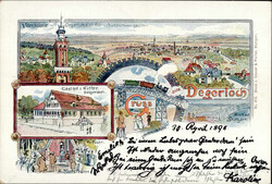 Stuttgart Degerloch (7000) Gasthaus zum Ritter, Eisenbahn, sign. K. ...