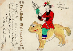 Handgemalt CHINA Frohe Weihnachten beschrieben Nanking 1903 (keine ...